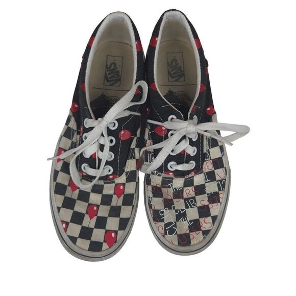 Vans It Losers Club Checkerboard Sneakers White Black Red  Womens 7.5 US Mens 6 - Picture 1 of 10